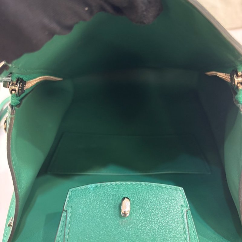 Hermes絲絨綠銀釦EC牛皮GR24 Ado雙肩包-7