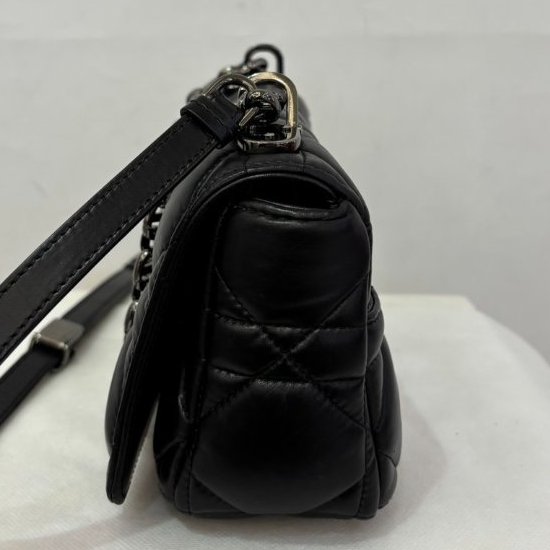 Dior黑銀羊皮 Mini Caro 側背包-3