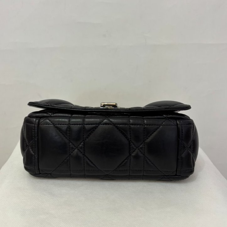 Dior黑銀羊皮 Mini Caro 側背包-4