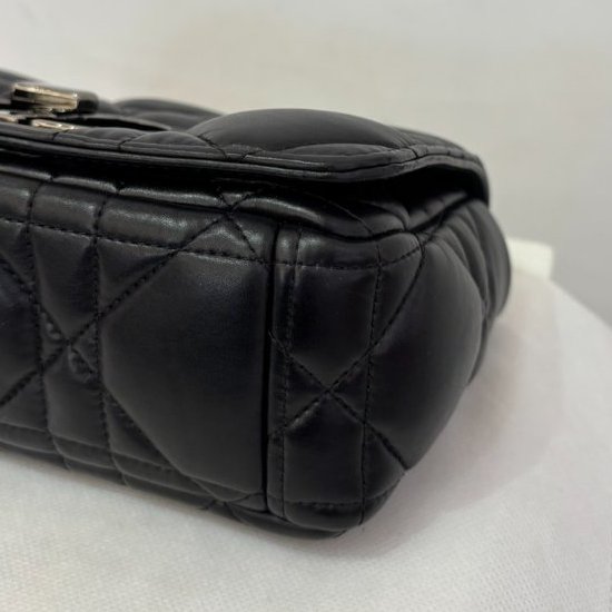 Dior黑銀羊皮 Mini Caro 側背包-5