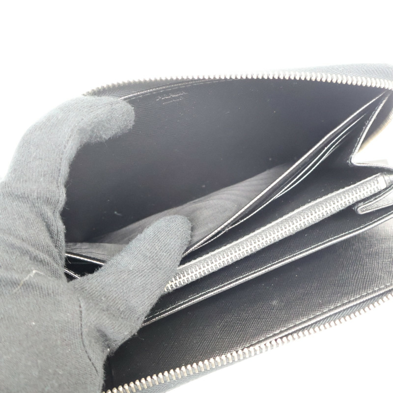 黑色牛皮 拉鍊 長夾【PRADA 普拉達】-6