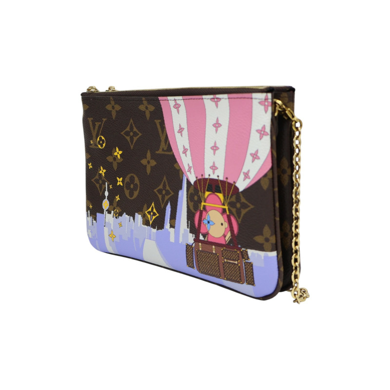 棕色 原花帆布 Vivienne 雙拉鏈 肩背包 M68486【LOUIS VUITTON LV 路易威登】 M68486-2