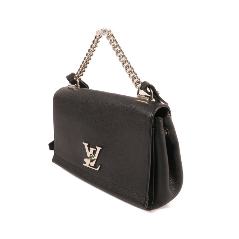 LOUIS VUITTON 牛皮皮革Lockme II BB銀扣手挽肩背兩用袋-2