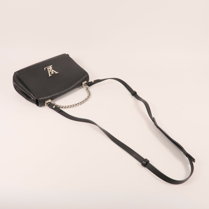 LOUIS VUITTON 牛皮皮革Lockme II BB銀扣手挽肩背兩用袋-10