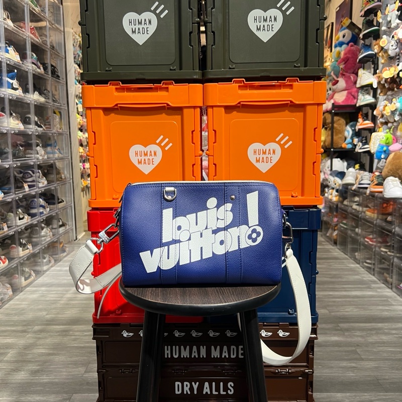 Lv city keepall 絕版 藍色斜挎包-0