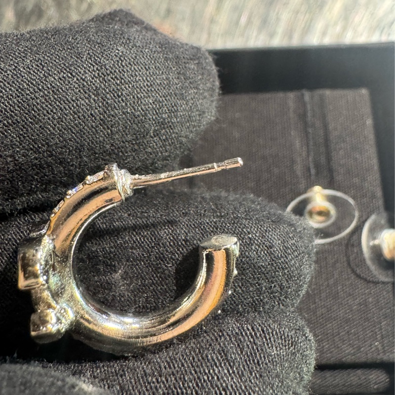 Chanel銀雙C滿鑽小C耳環 超閃亮✨-12