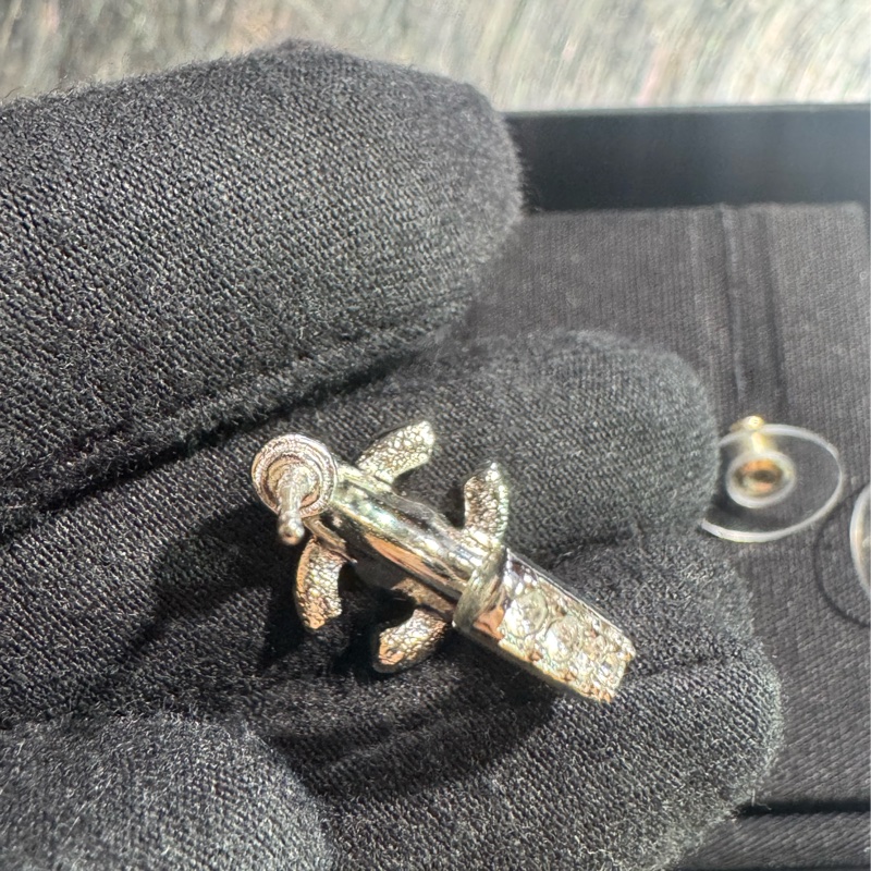 Chanel銀雙C滿鑽小C耳環 超閃亮✨-13