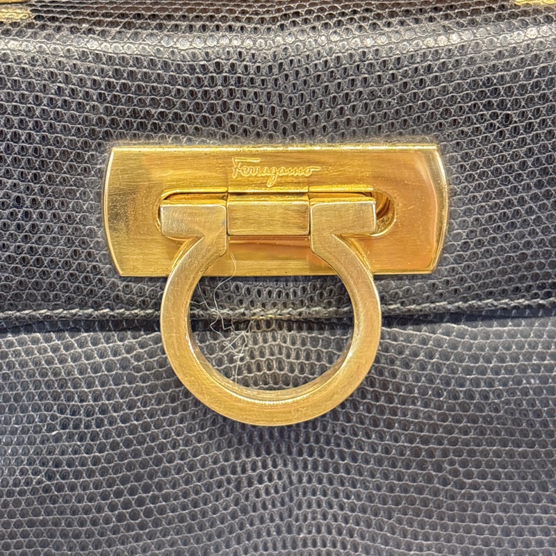 Salvatore Ferragamo 黑色手提包-5