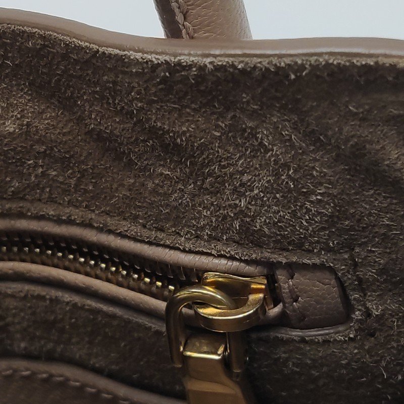 Miu Miu Madras羊皮拼色字母Logo手提包-10