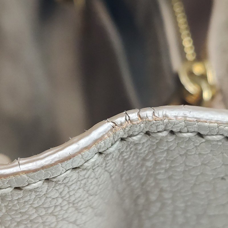 Miu Miu Madras羊皮拼色字母Logo手提包-23