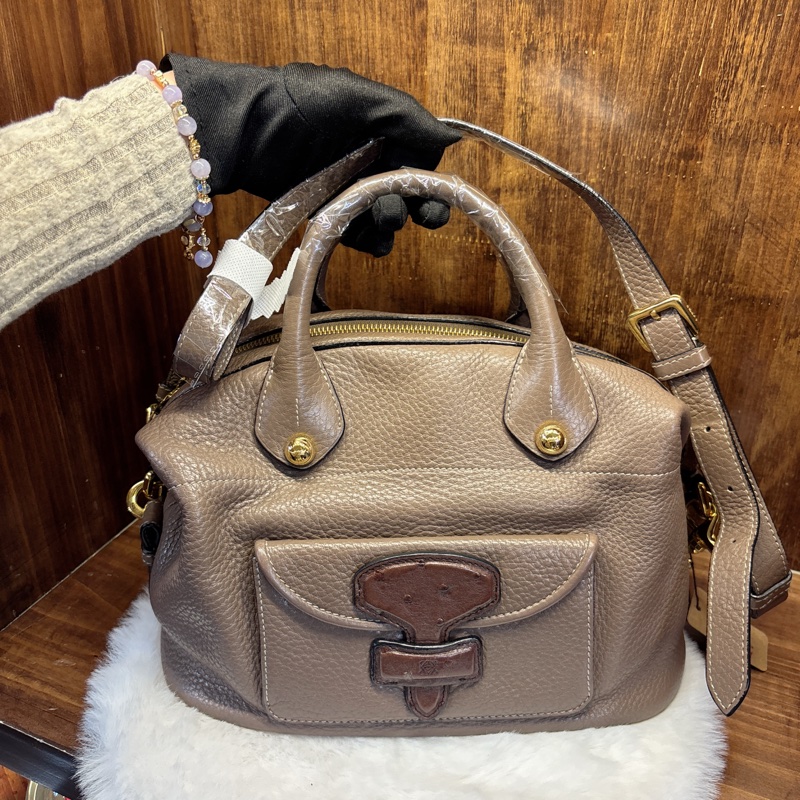 Loewe棕色皮革手提包-0