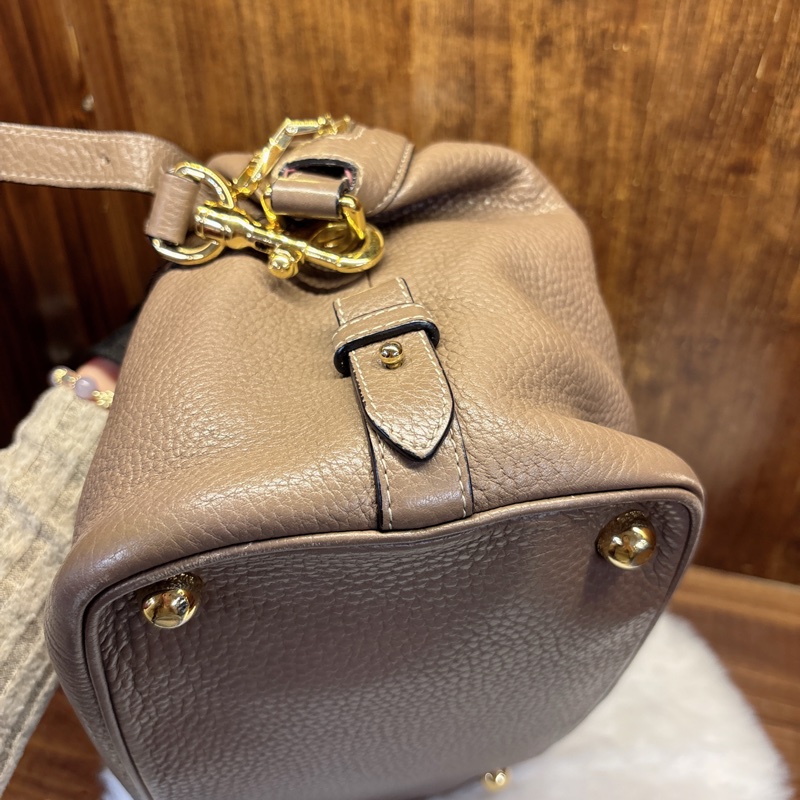 Loewe棕色皮革手提包-3