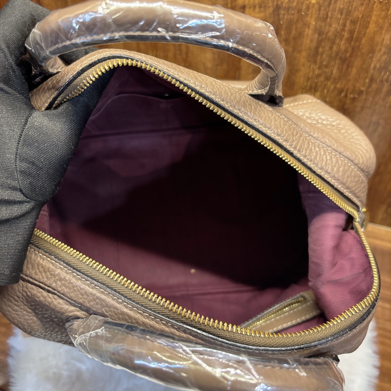 Loewe棕色皮革手提包-5