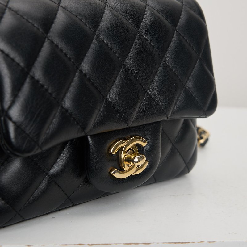 二手Chanel mini coco 17方胖/黑色 芯片款-4