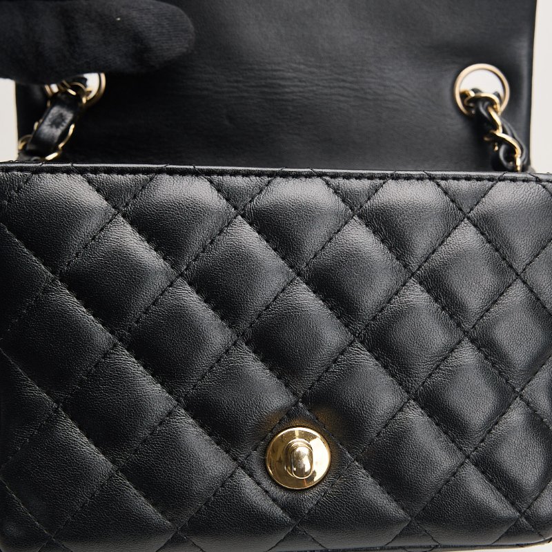 二手Chanel mini coco 17方胖/黑色 芯片款-21