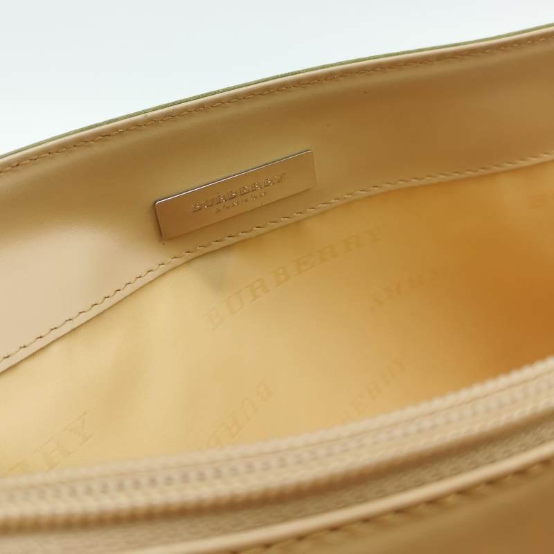 Burberry牛皮尼龍布拼色手提包-6