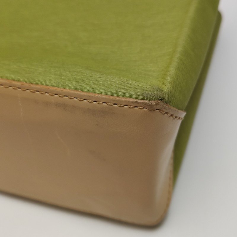 Burberry牛皮尼龍布拼色手提包-12