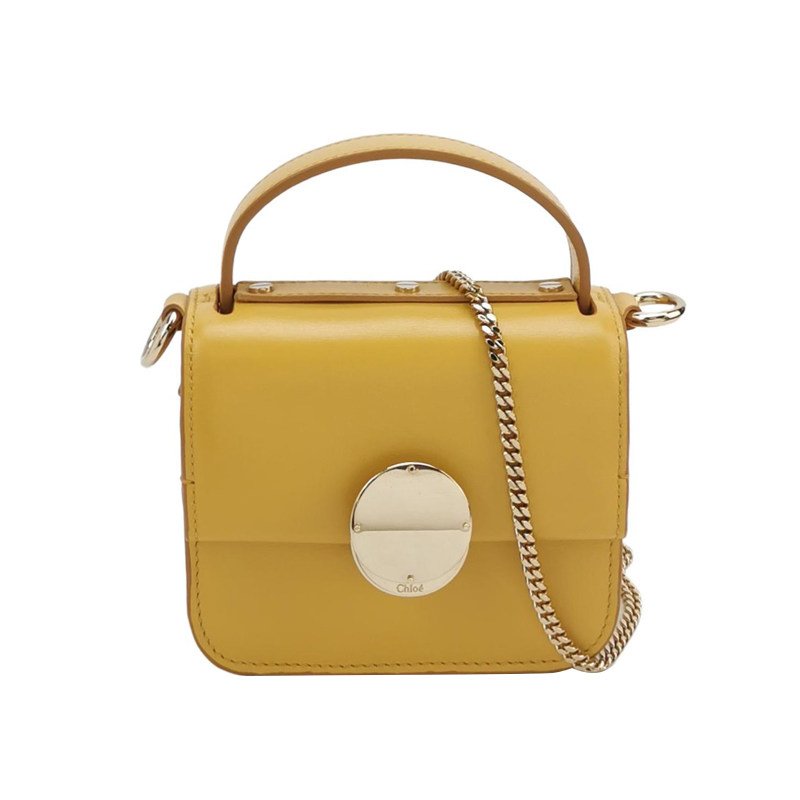 Chloe Penelope牛皮純色金屬鎖扣斜挎包單肩包-0