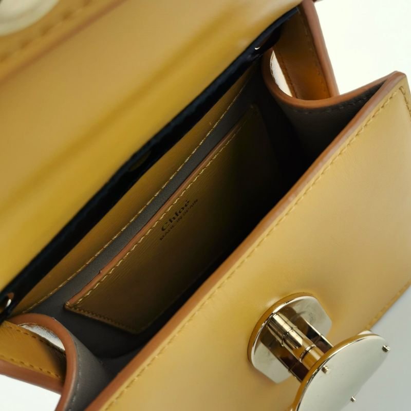 Chloe Penelope牛皮純色金屬鎖扣斜挎包單肩包-6