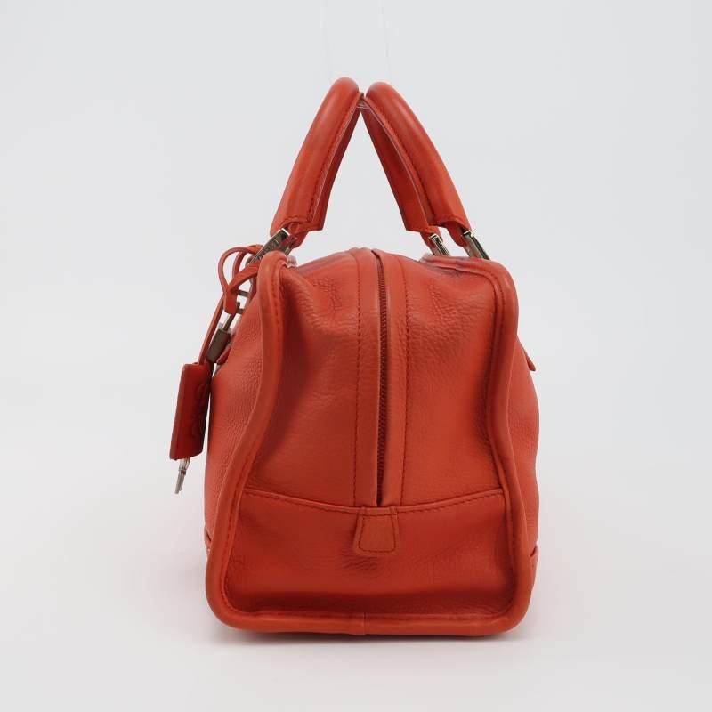 Loewe Amazona牛皮純色加固邊角中古手提包-2