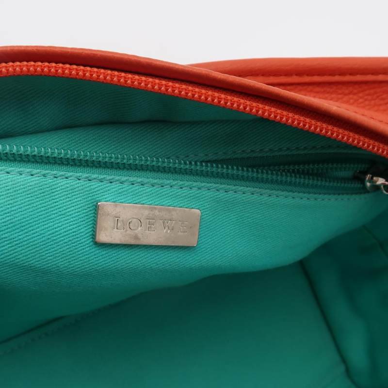 Loewe Amazona牛皮純色加固邊角中古手提包-7