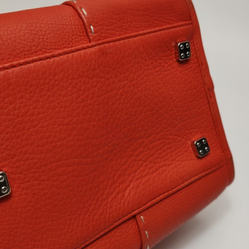 Loewe Amazona牛皮純色加固邊角中古手提包-13