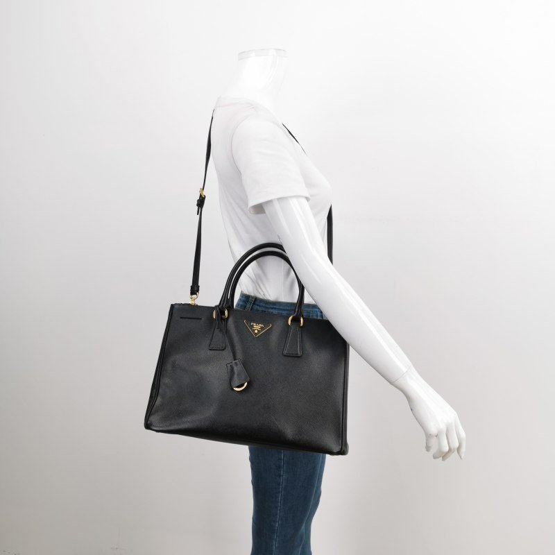 Prada Galleria殺手包大號牛皮純色三角徽標斜挎單肩包-1