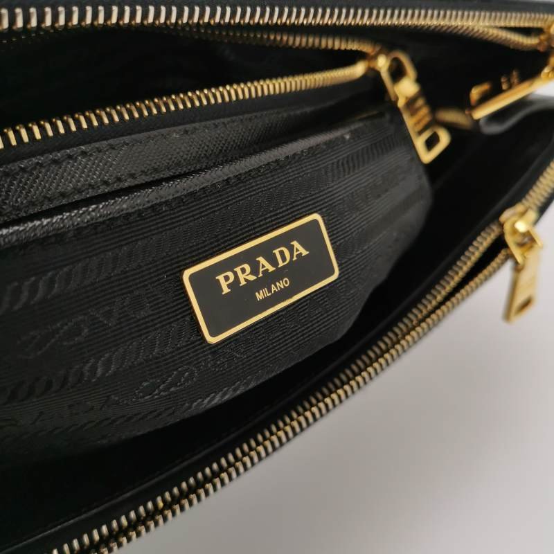 Prada Galleria殺手包大號牛皮純色三角徽標斜挎單肩包-6