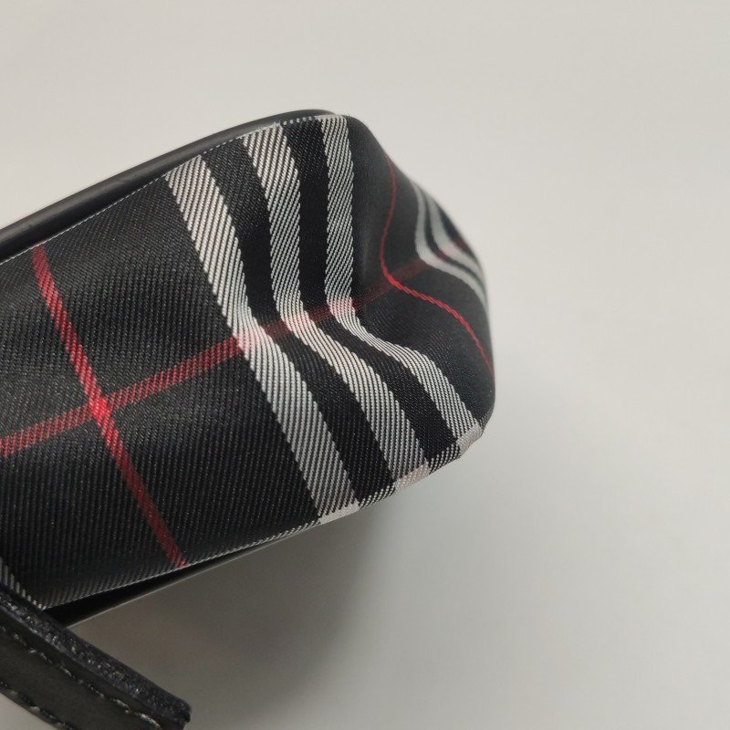 Burberry牛皮尼龍布格紋字母Logo中古手提包單肩包-13
