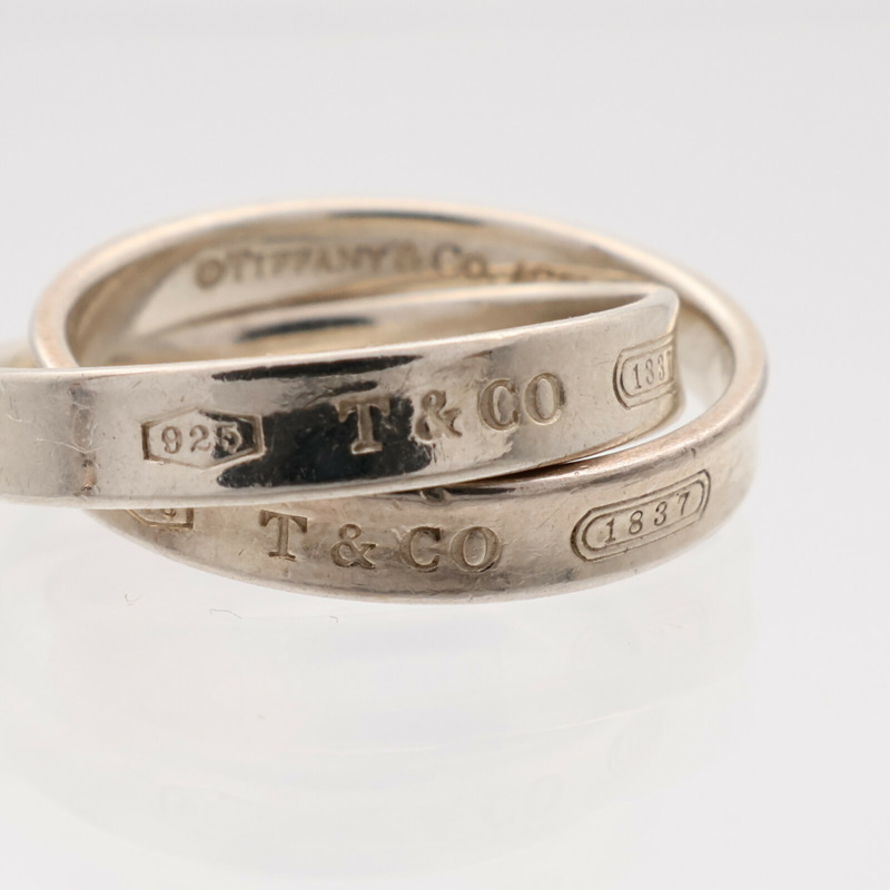 TIFFANY&CO 925純銀1837 Double Silver Ring戒指US#7-5