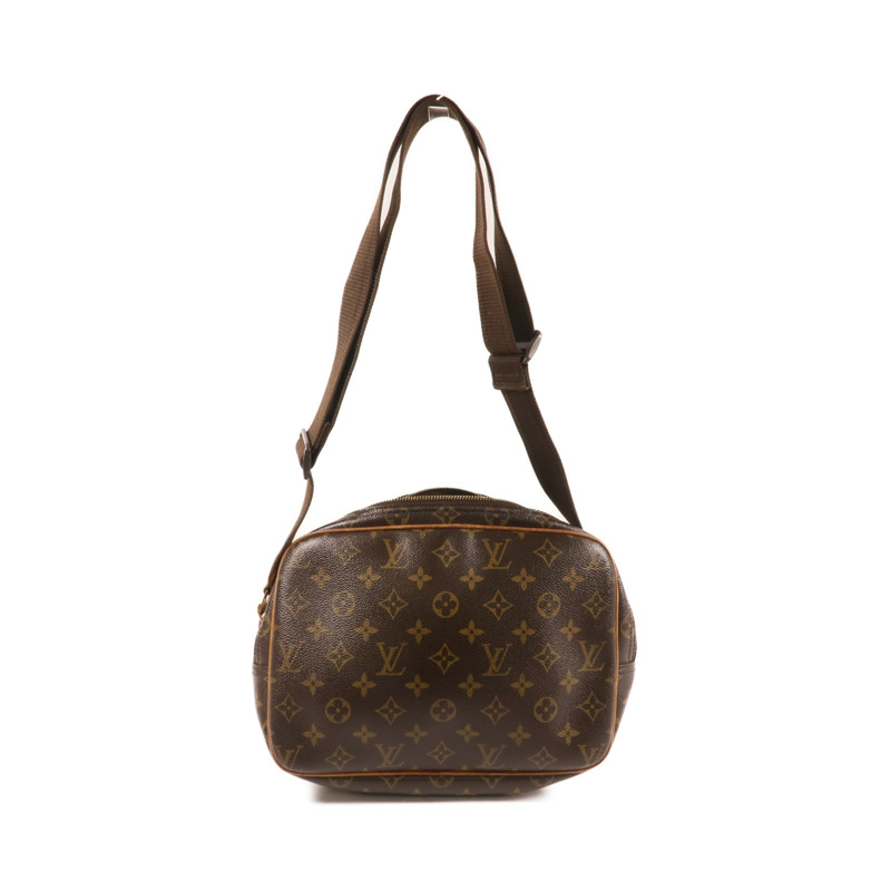 LOUIS VUITTON Monogram Reporter PM金扣肩背袋-1