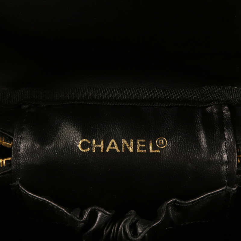 CHANEL 羊皮皮革Vintage Vanity Case金扣手挽袋-10