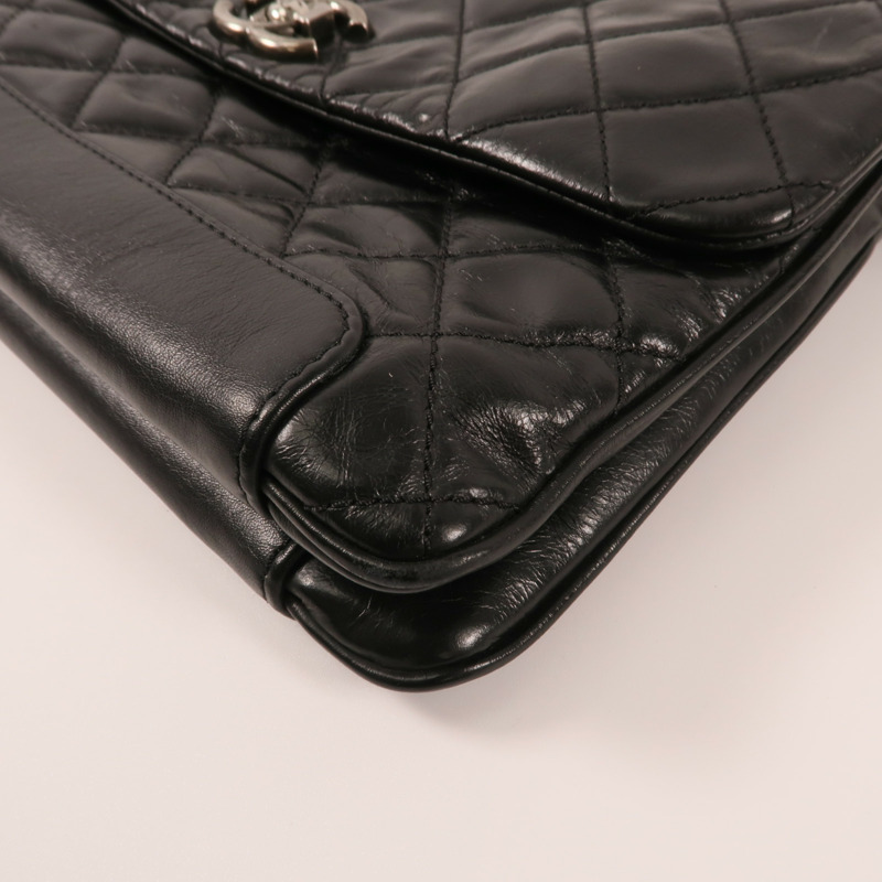 CHANEL 牛皮皮革Chain Shoulder銀扣鏈帶肩背袋-6