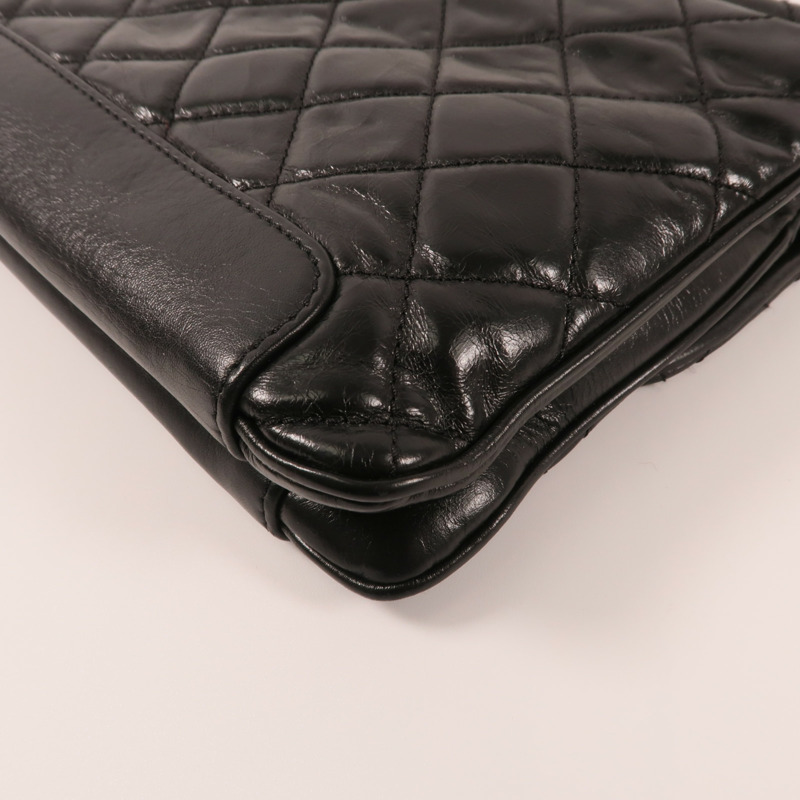 CHANEL 牛皮皮革Chain Shoulder銀扣鏈帶肩背袋-8