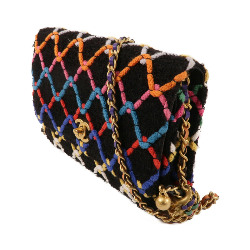 CHANEL Tweed Wallet On Chain金扣鏈帶肩背袋-2