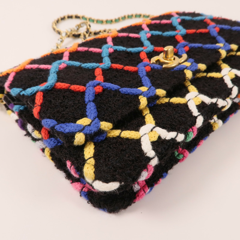 CHANEL Tweed Wallet On Chain金扣鏈帶肩背袋-5