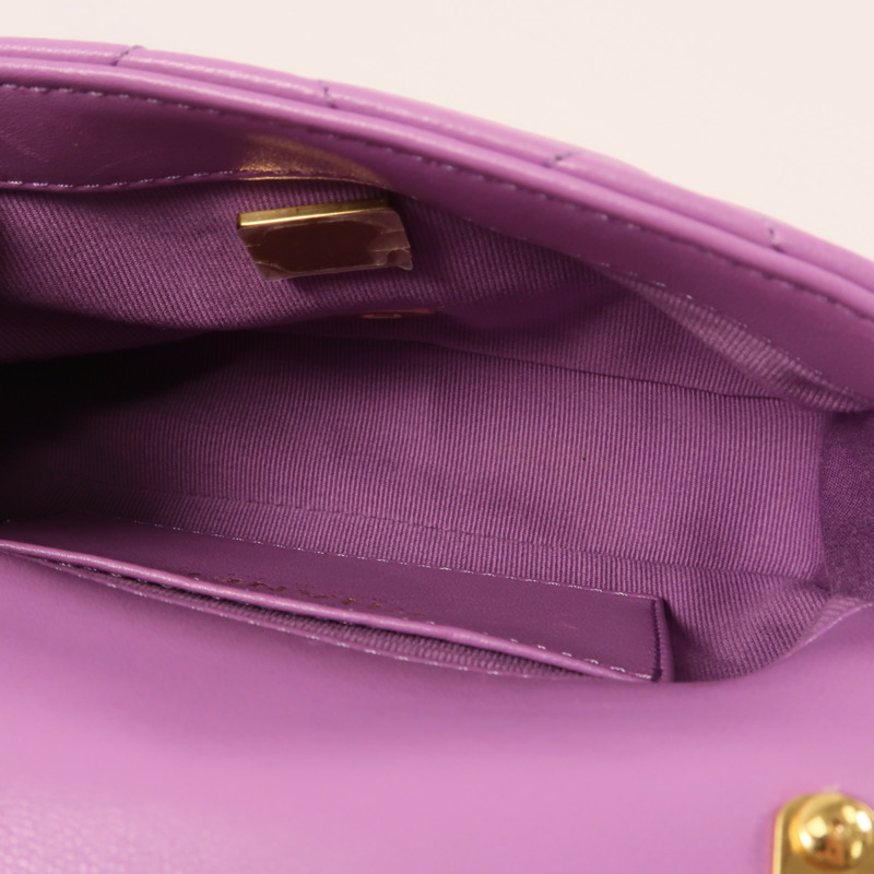 CHANEL 羊皮皮革Mini Flap Bag金扣鏈帶肩背袋-13