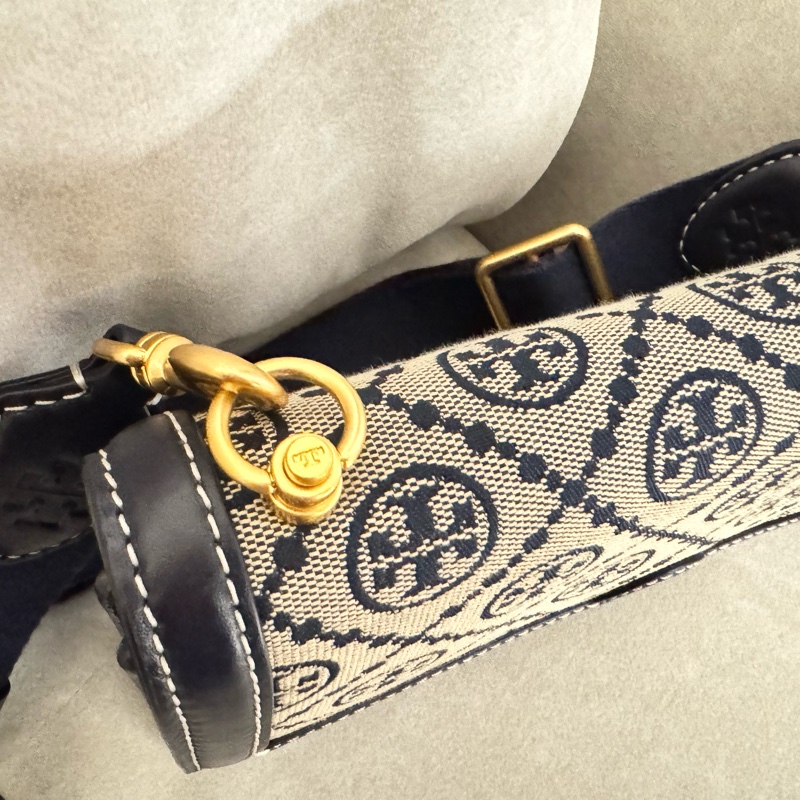 TORY BURCH T-monogram 老花 (深藍)風琴包 斜背包-10