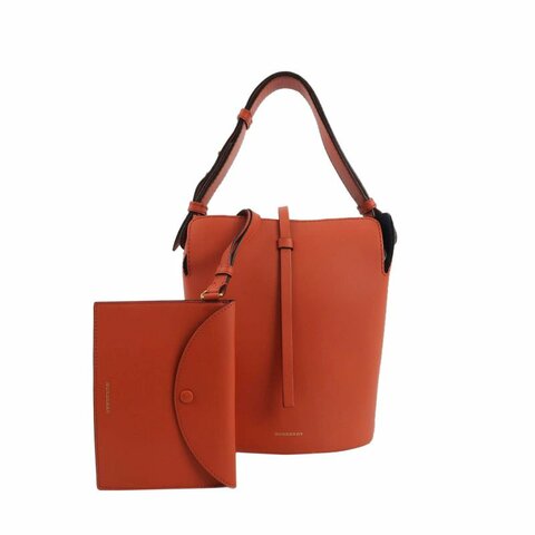 Burberry牛皮純色字母logo子母包單肩包