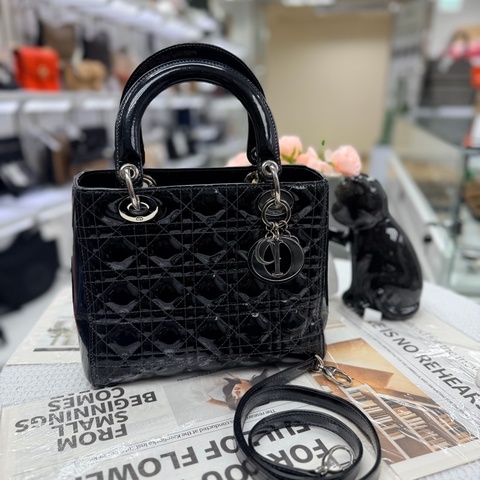 Lady Dior 5格漆皮 9成新