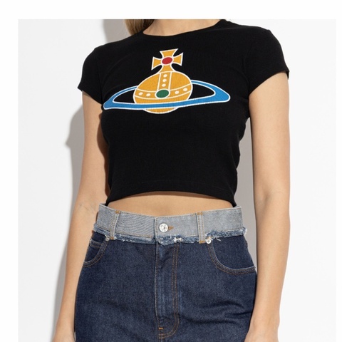 Vivienne Westwood 女士 羅紋 Logo T 恤XS S M L碼