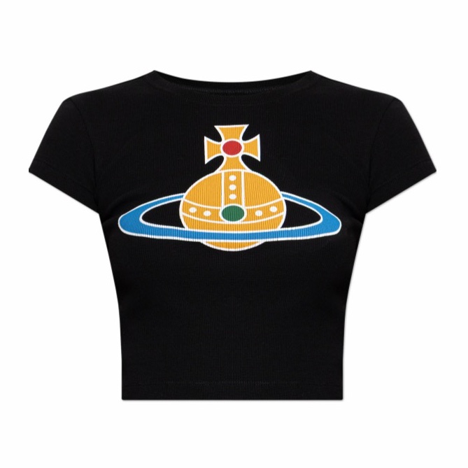 Vivienne Westwood 女士 羅紋 Logo T 恤XS S M L碼-2