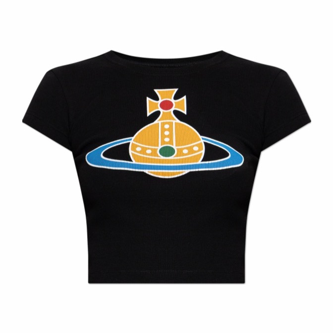 Vivienne Westwood 女士 羅紋 Logo T 恤XS S M L碼-3