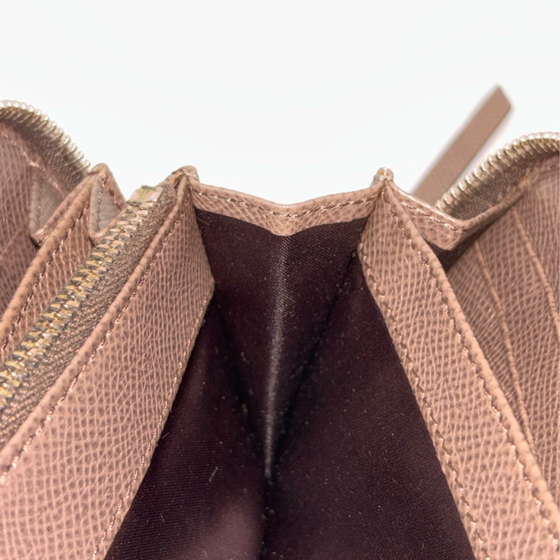 Tods 摩卡色 灰色 EPSOM 牛皮 金牌 拉鍊 長夾 皮夾 錢包 發財包-28