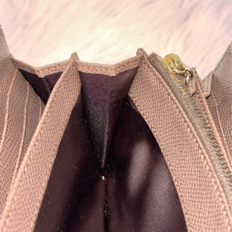 Tods 摩卡色 灰色 EPSOM 牛皮 金牌 拉鍊 長夾 皮夾 錢包 發財包-29