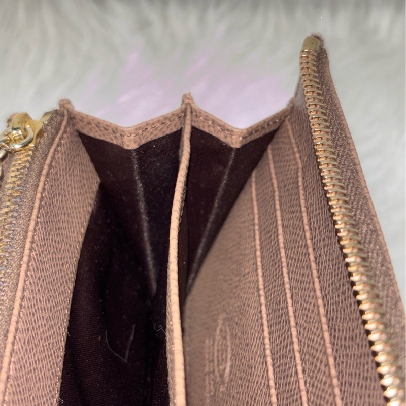 Tods 摩卡色 灰色 EPSOM 牛皮 金牌 拉鍊 長夾 皮夾 錢包 發財包-33