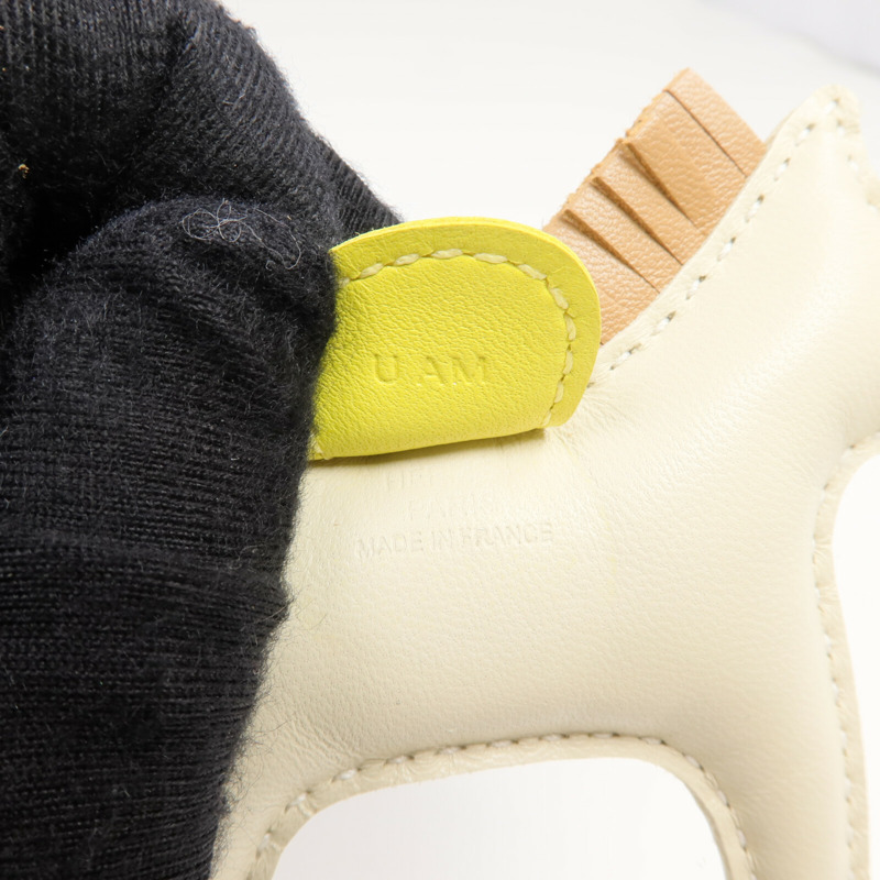 HERMES Milo皮革Rodeo PM掛飾Craie/Chai/Lime-4