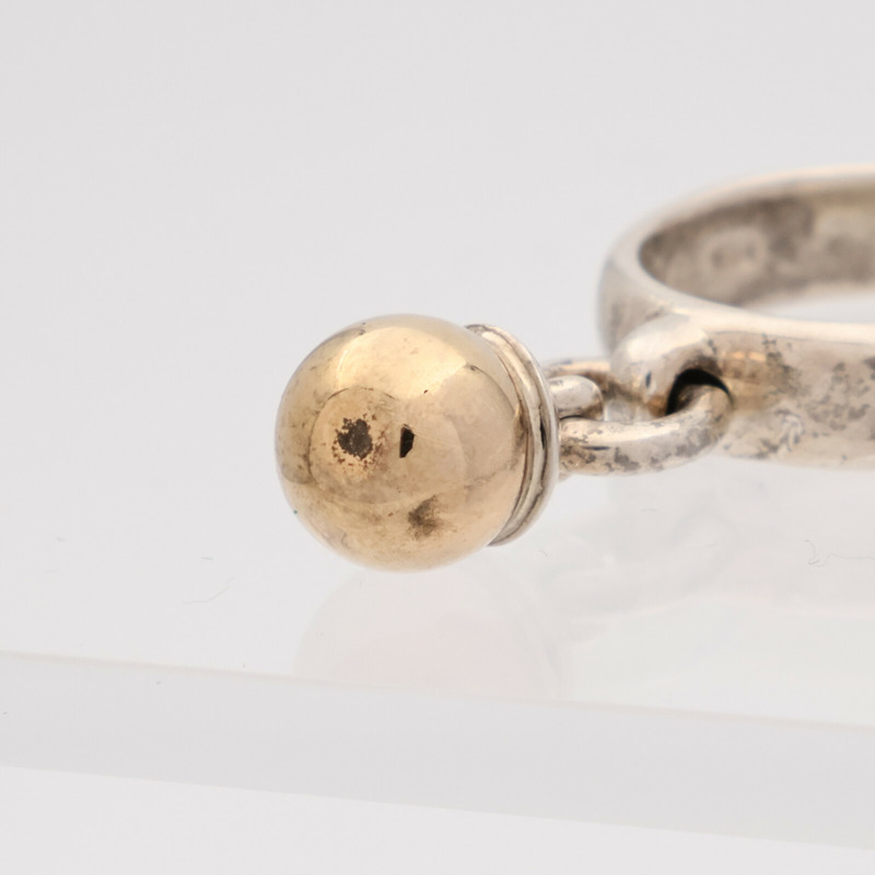 TIFFANY&CO 925純銀/18K黃金Ball Dangle Ring戒指US#6-5