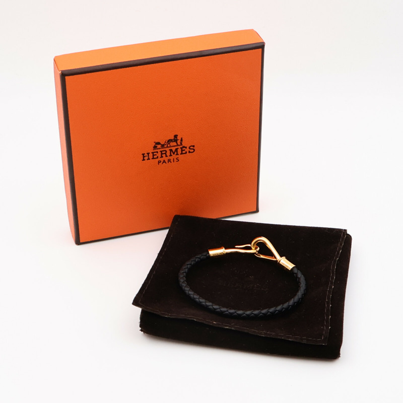 HERMES Swift皮革Jumbo H Bracelet金扣手帶-11