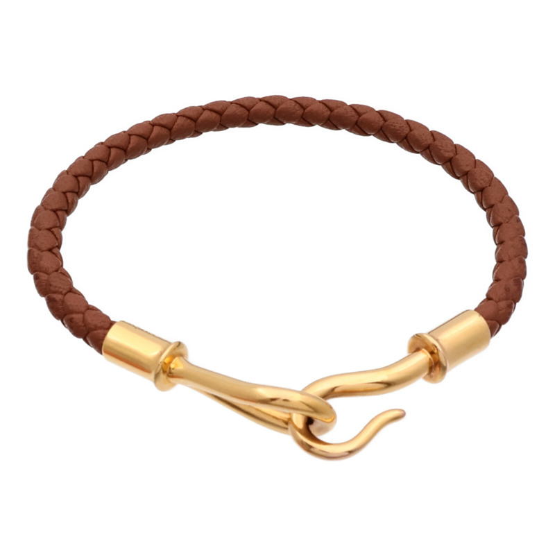 HERMES Swift皮革Jumbo H Bracelet金扣手帶-0